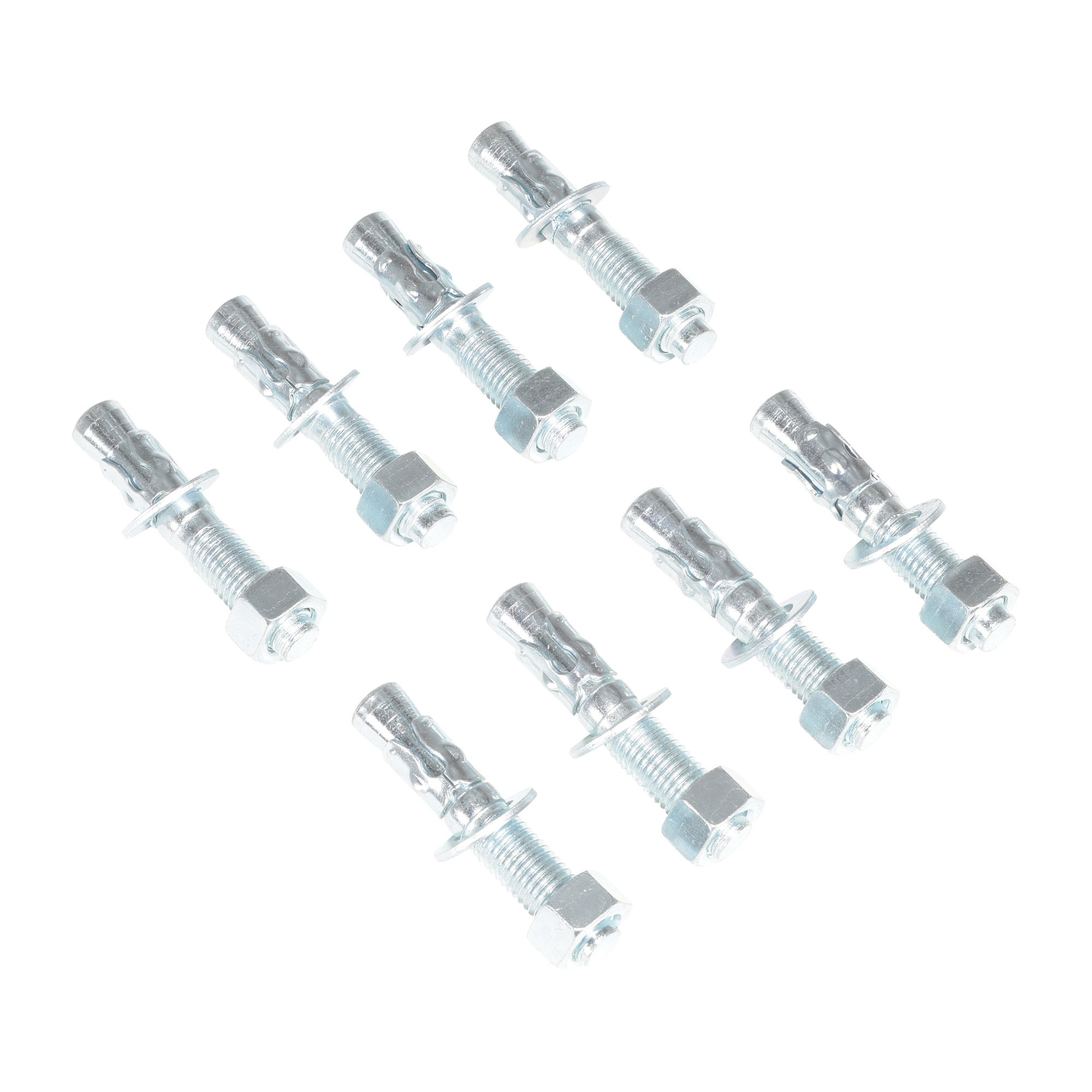 Vestil Steel Concrete Anchor Bolts - 0.75in. x 4in., Zinc Plated, 8 Pk, Model# AS-344-8PK